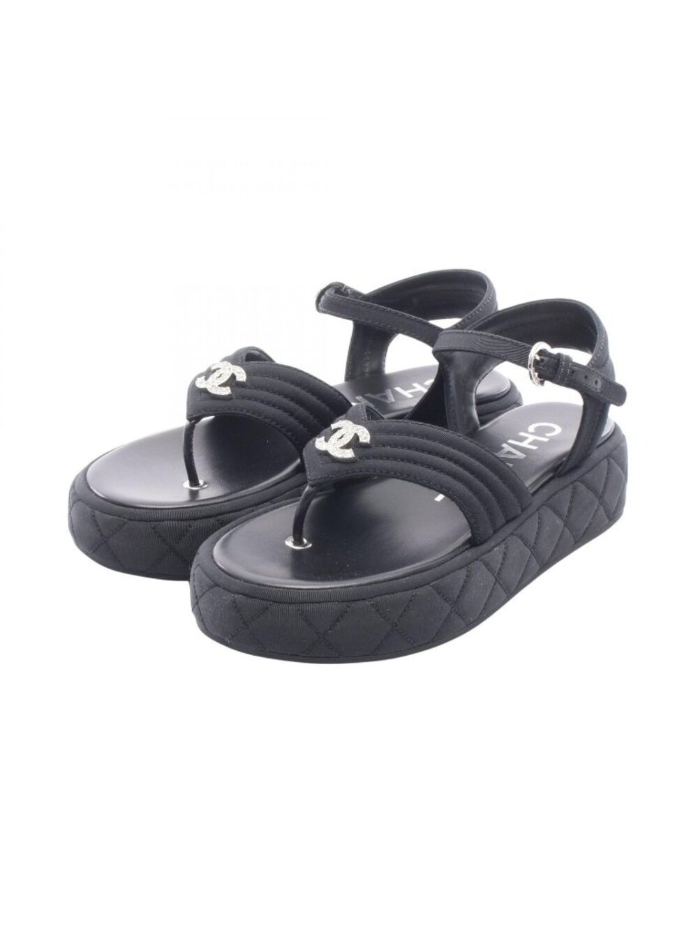 Chanel Sandals Quilted CC Logo